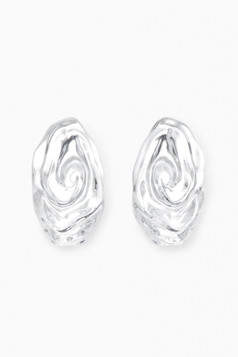 COS Oversized Organic-shaped Clip-on Fülbevalók Női Titán | BSE-625940