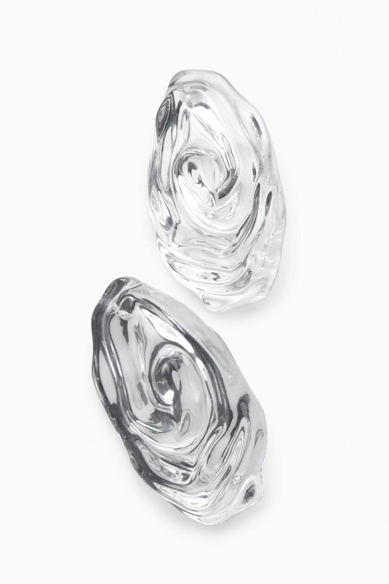 COS Oversized Organic-shaped Clip-on Fülbevalók Női Titán | BSE-625940