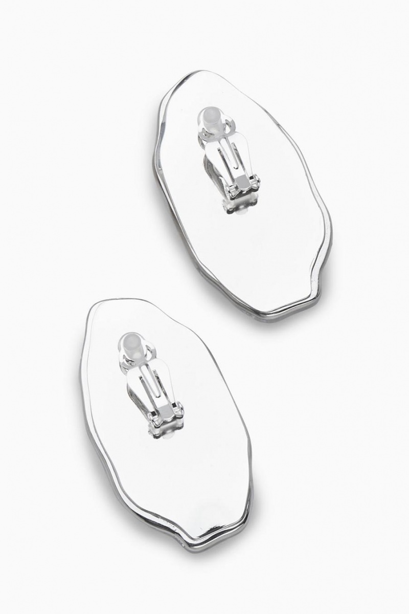 COS Oversized Organic-shaped Clip-on Fülbevalók Női Titán | BSE-625940