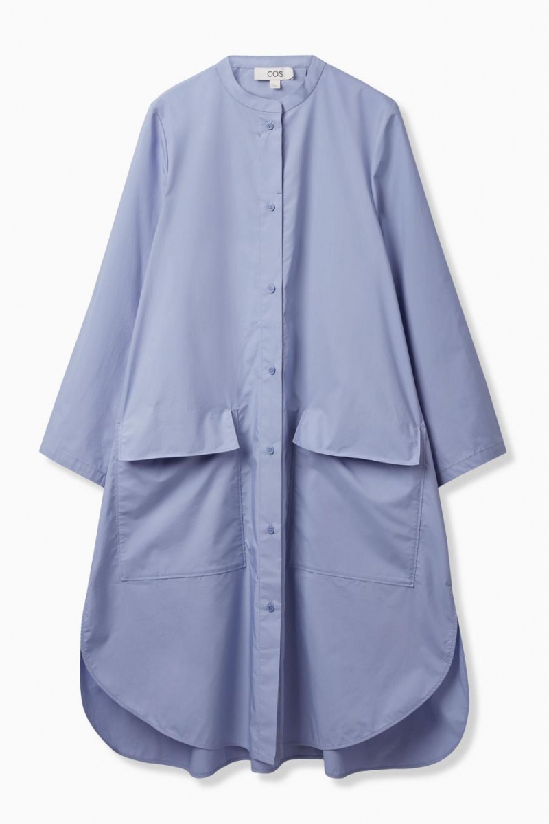 COS Oversized Poplin Shirt Ruha Női Világos Kék | QXP-802614