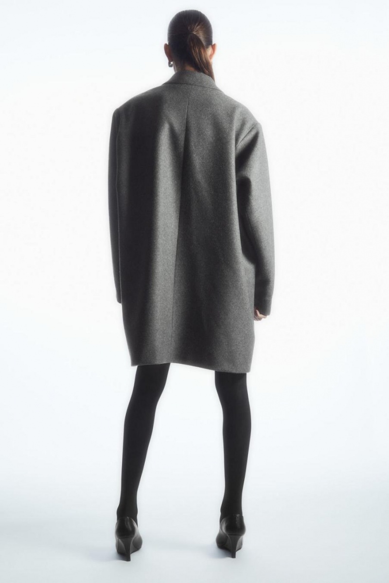 COS Oversized Power-shoulder Kabát Női Szürke | ZPD-951063