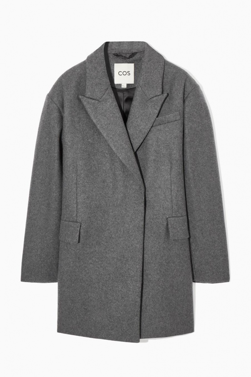COS Oversized Power-shoulder Kabát Női Szürke | ZPD-951063