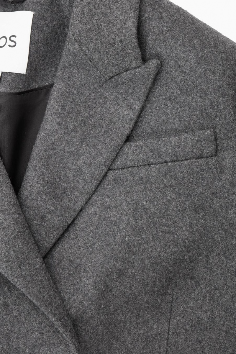 COS Oversized Power-shoulder Kabát Női Szürke | ZPD-951063