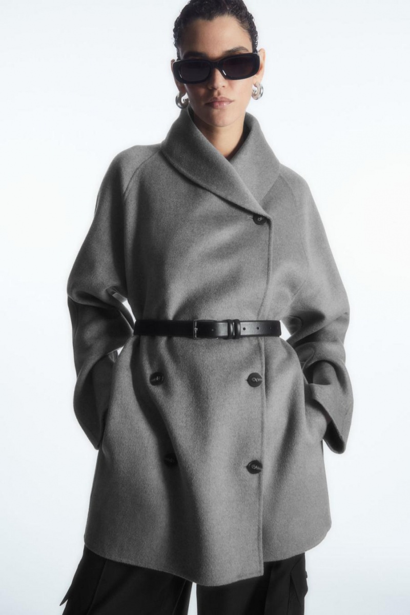COS Oversized Shawl-collar Gyapjú Kabát Női Szürke | VHS-089614
