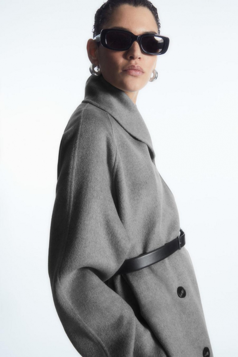 COS Oversized Shawl-collar Gyapjú Kabát Női Szürke | VHS-089614