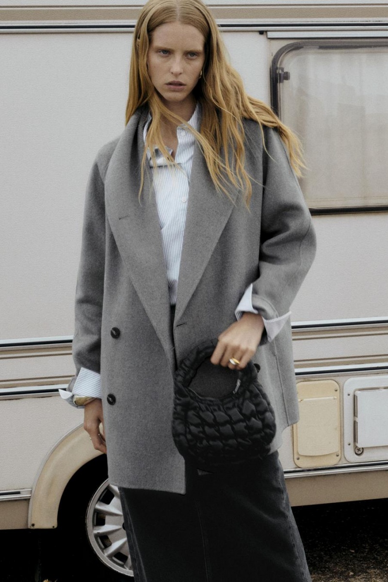 COS Oversized Shawl-collar Gyapjú Kabát Női Szürke | VHS-089614