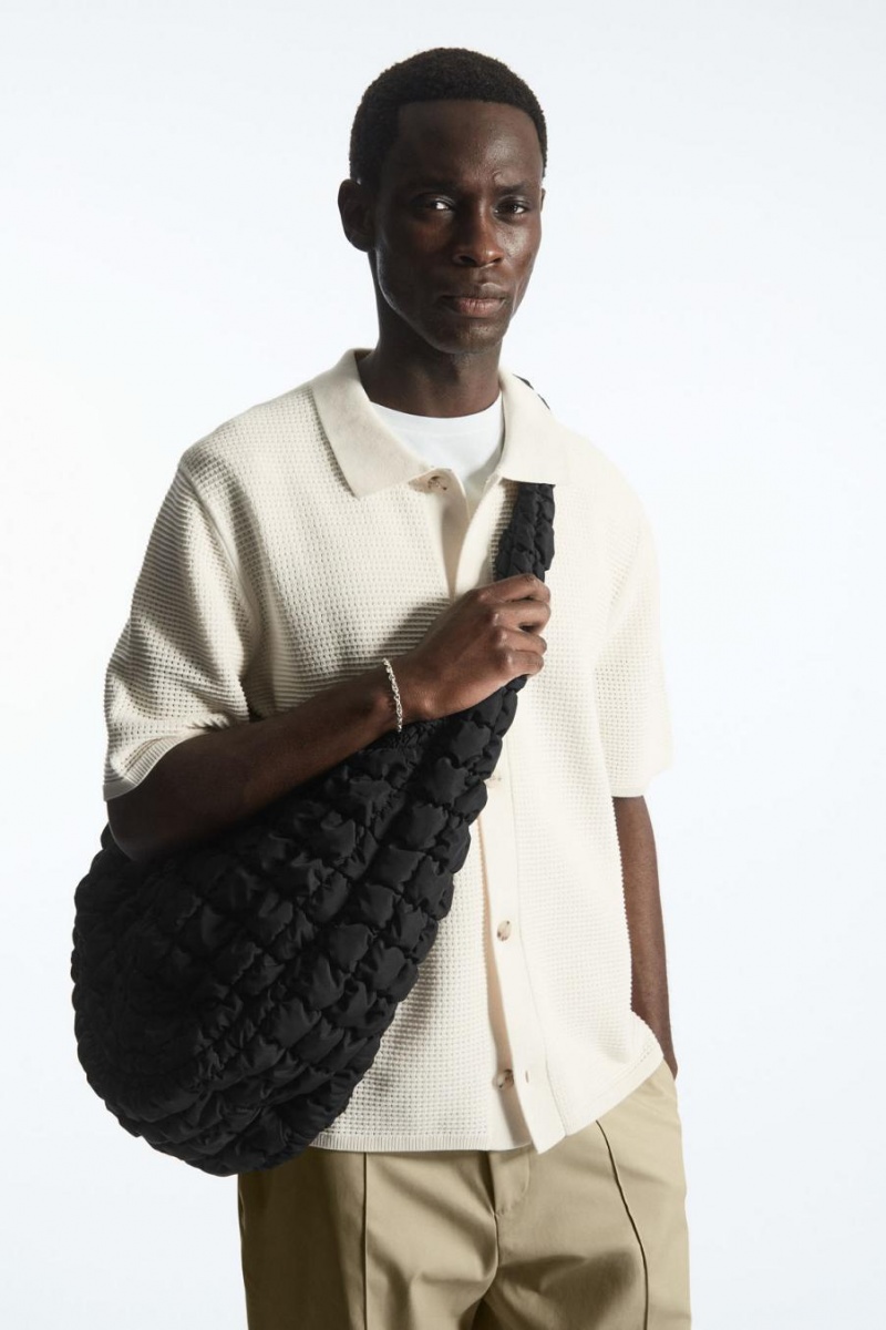COS Oversized Steppelt Crossbody Táska Női Fekete | PSL-806392