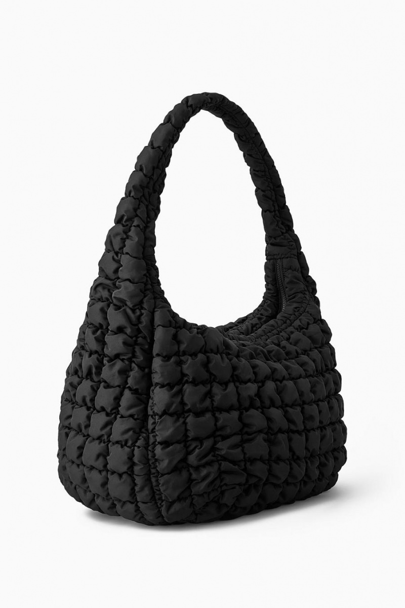 COS Oversized Steppelt Crossbody Táska Női Fekete | PSL-806392