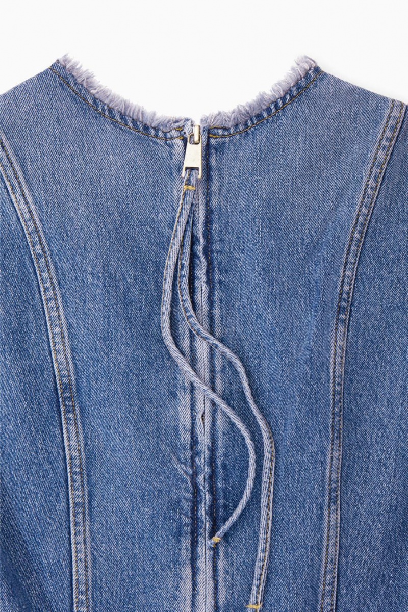 COS Panelled Denim Mini Ruha Női Kék | RTC-307845