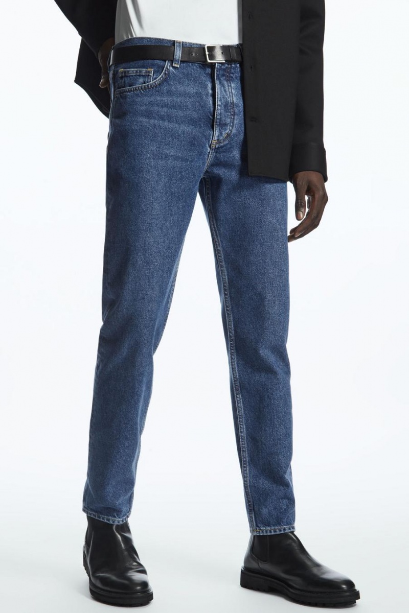 COS Pillar - Tapered Farmernadrág Férfi Kék | WUQ-735201