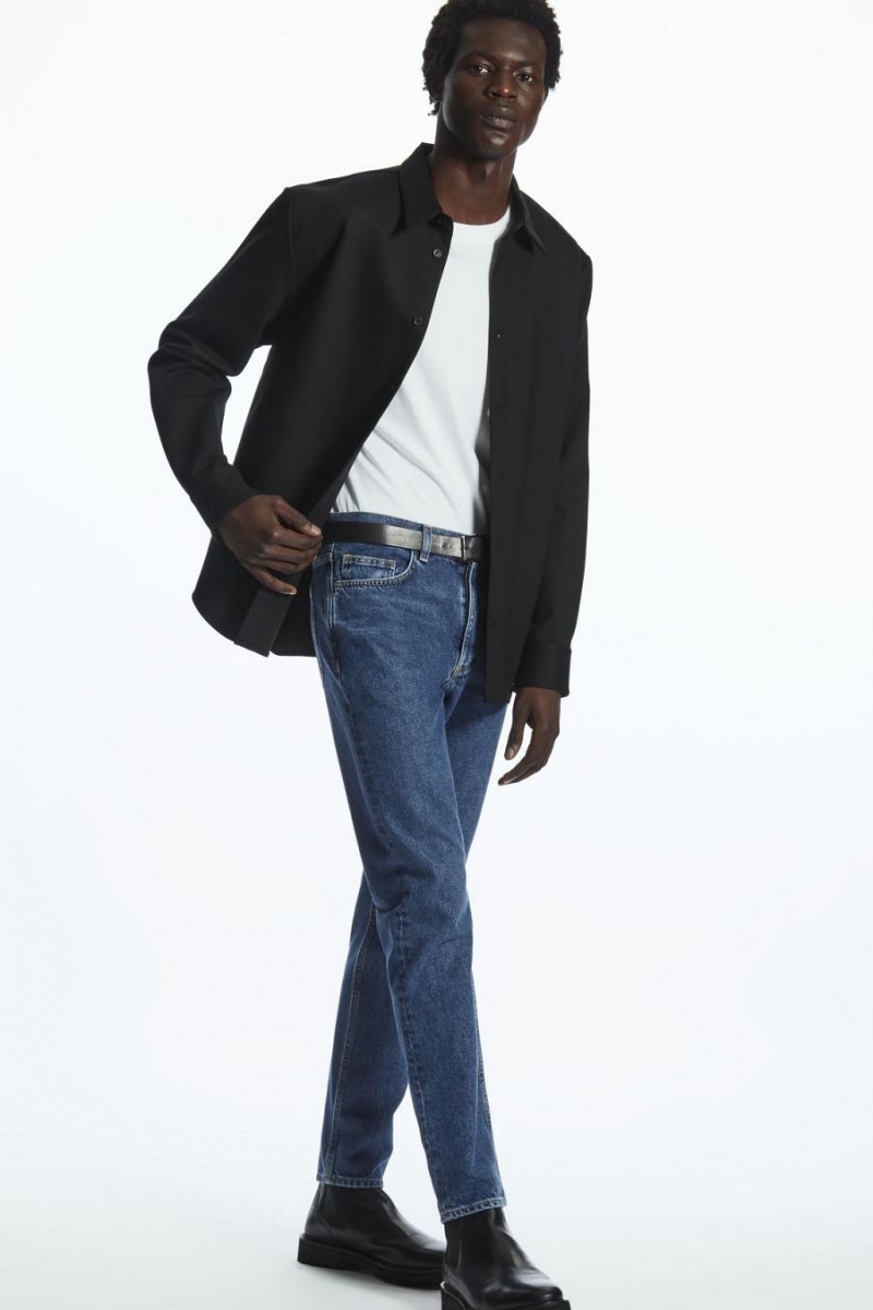 COS Pillar - Tapered Farmernadrág Férfi Kék | WUQ-735201