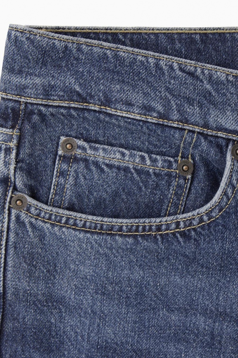 COS Pillar - Tapered Farmernadrág Férfi Sötétkék | ARG-478126