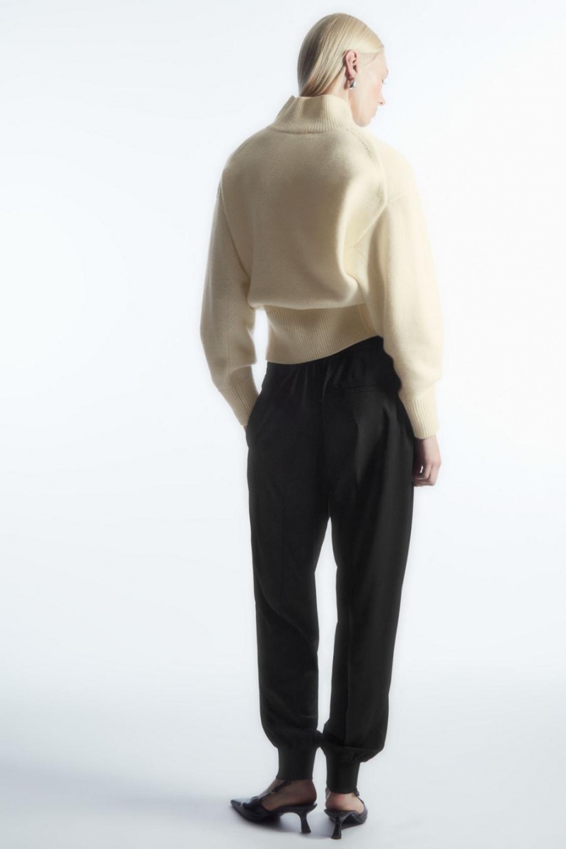 COS Pintucked Elasticated Tailored Nadrág Női Fekete | TVJ-768021
