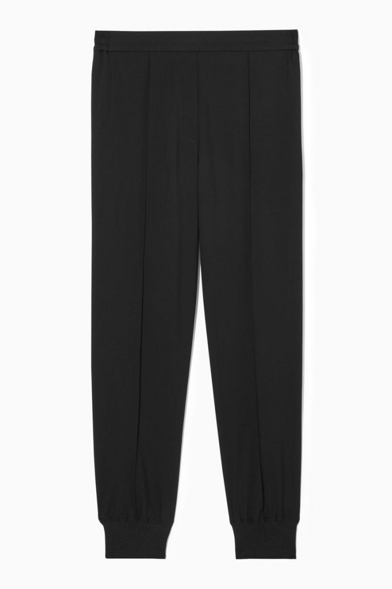 COS Pintucked Elasticated Tailored Nadrág Női Fekete | TVJ-768021