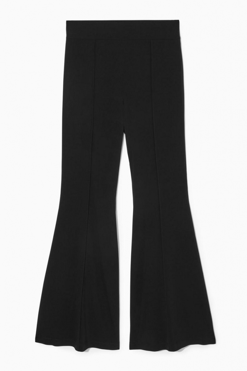 COS Pintucked Flared Nadrág Női Fekete | TIF-571329