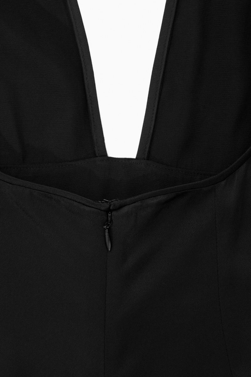 COS Plunge Open-back Maxi Ruha Női Fekete | TDM-376529