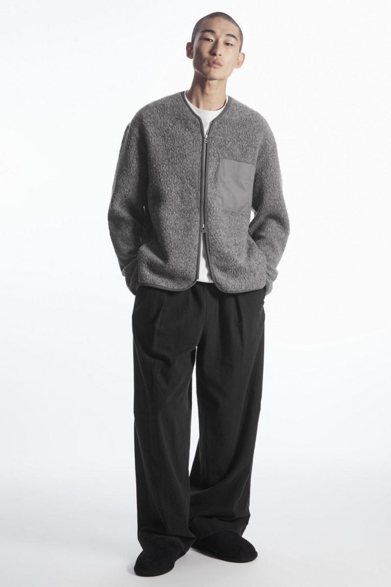 COS Polar Fleece Liner Kabát Férfi Sötétszürke | VYB-814976