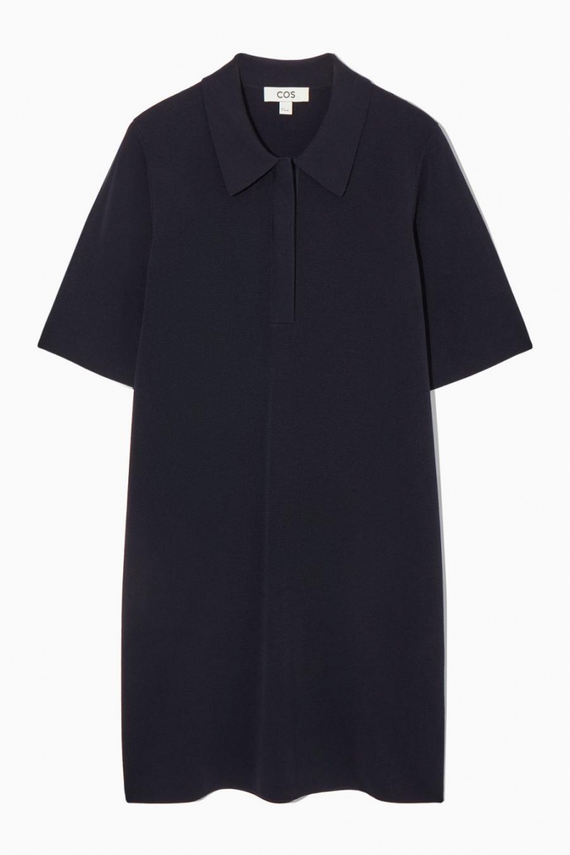 COS Polo Mini Ruha Női Sötétkék | QRO-751083
