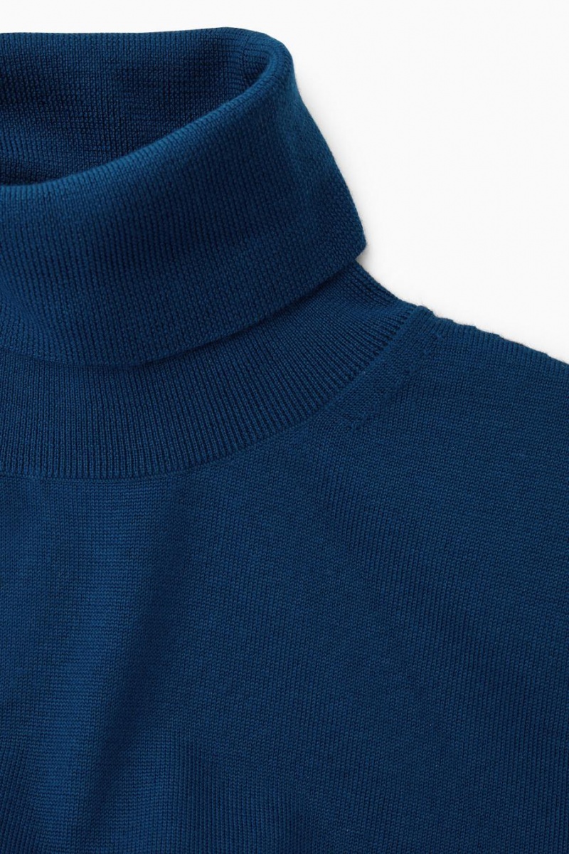 COS Power-shoulder Merino Gyapjú Maxi Ruha Női Sötéttürkiz | DNU-651273