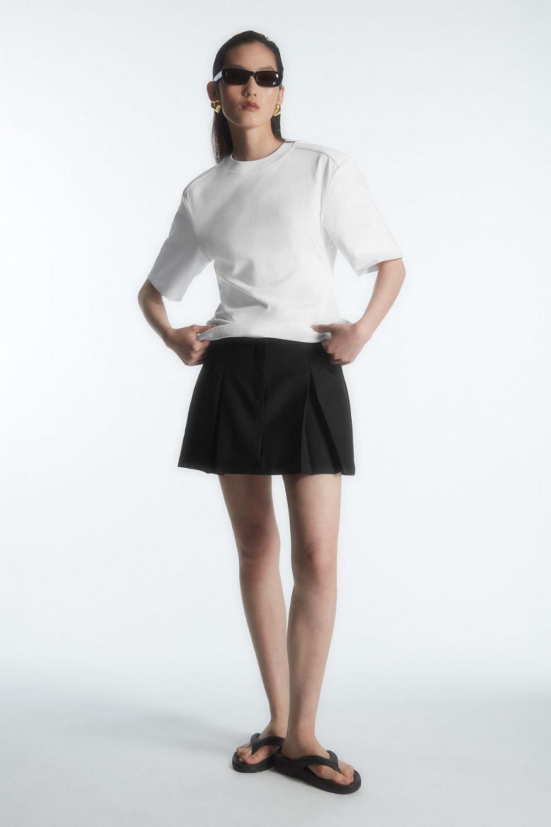 COS Power-shoulder Waisted Póló Női Fehér | QGJ-325476