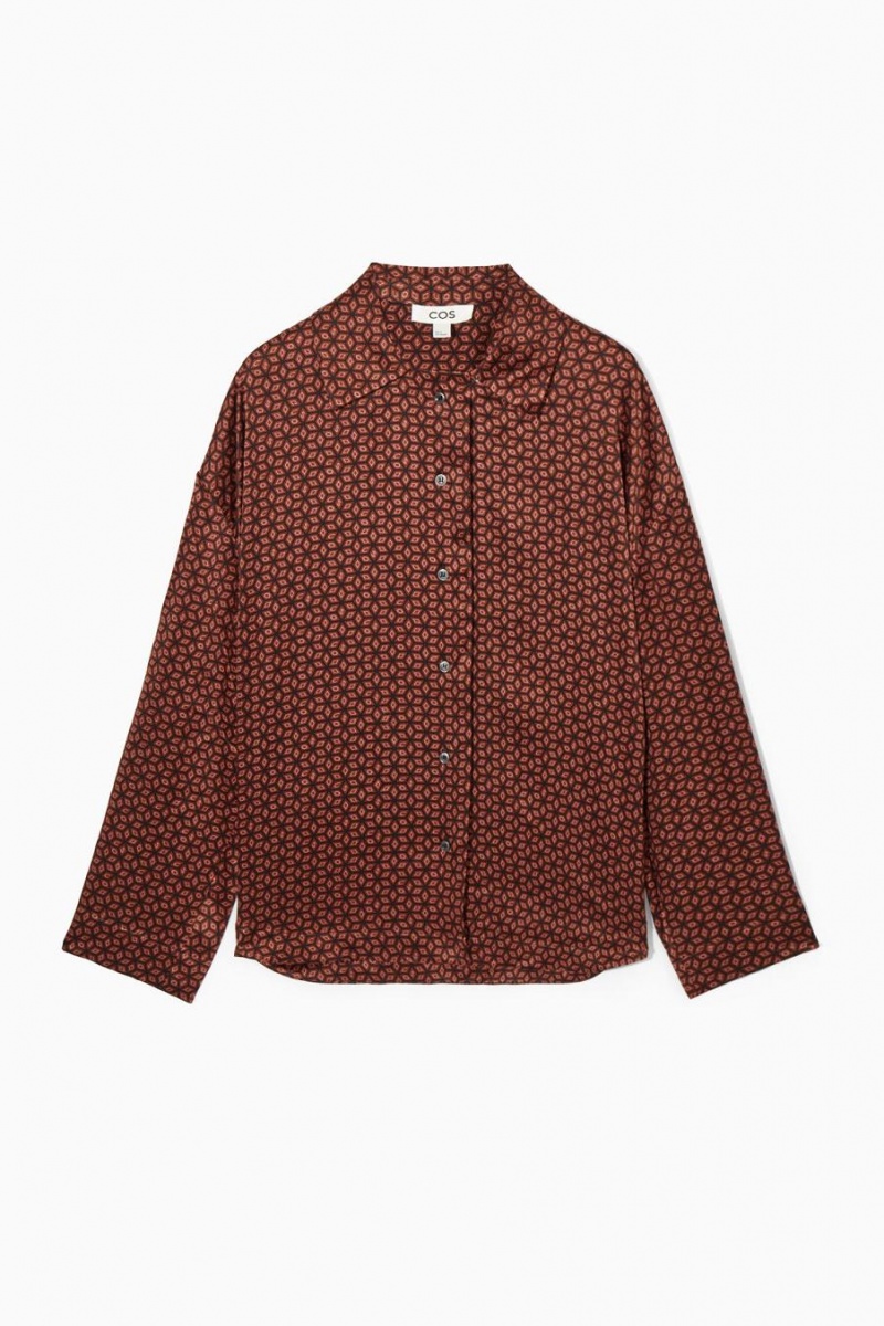 COS Printed Pure Silk Pizsama Női Piros | TZF-870153