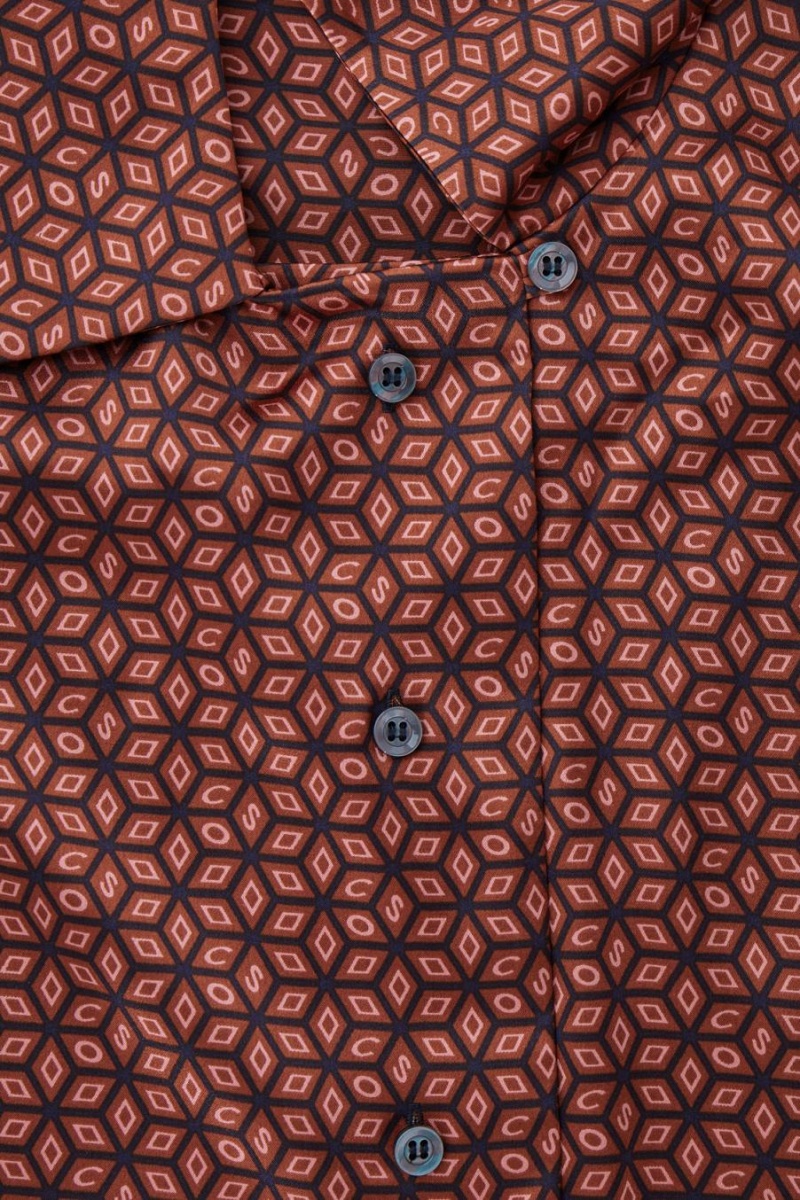 COS Printed Pure Silk Pizsama Női Piros | TZF-870153