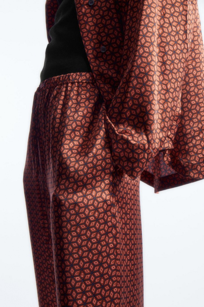 COS Printed Pure Silk Pizsama Női Piros | CVI-365942