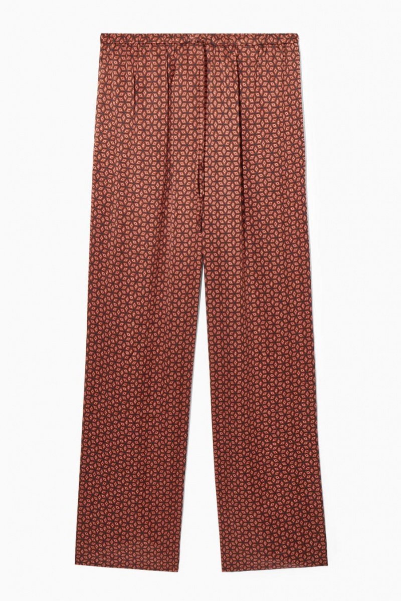 COS Printed Pure Silk Pizsama Női Piros | CVI-365942
