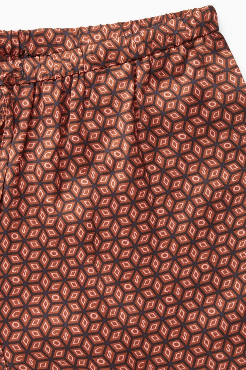 COS Printed Pure Silk Pizsama Női Piros | CVI-365942
