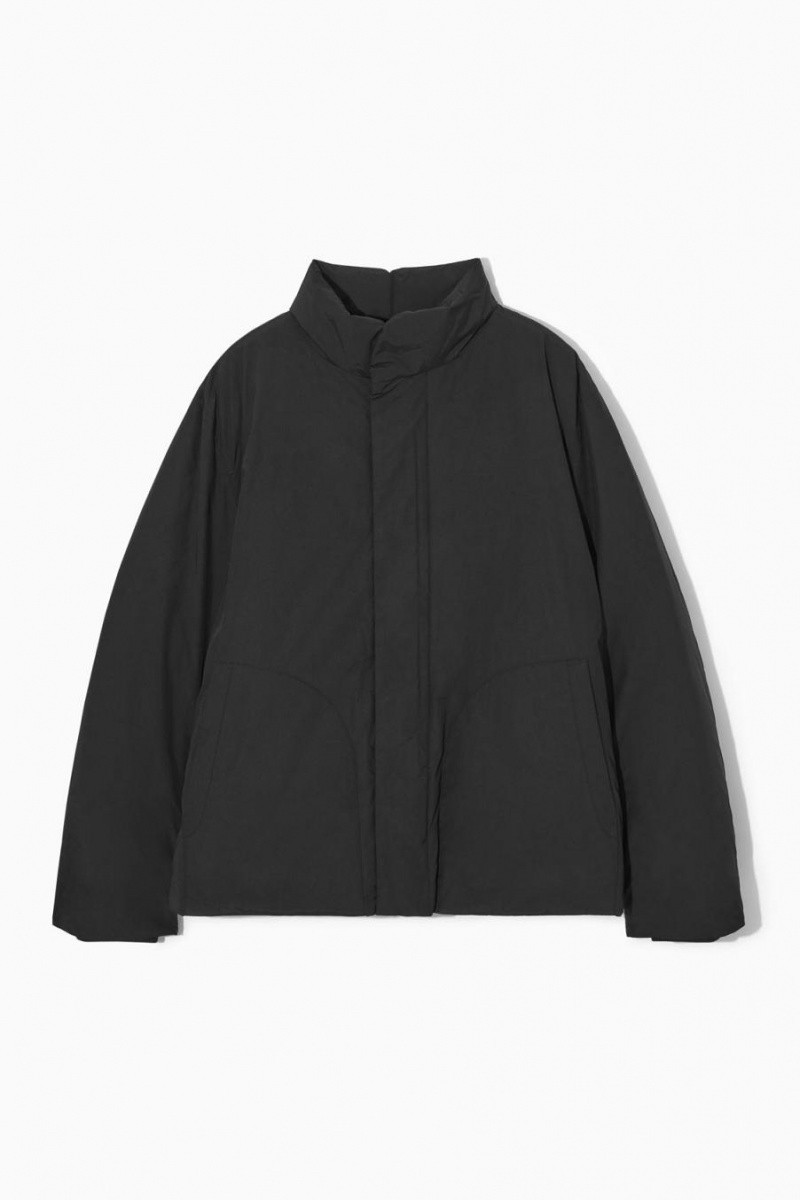 COS Párnázott Magnetic-collar Kabát Férfi Fekete | AVU-976530