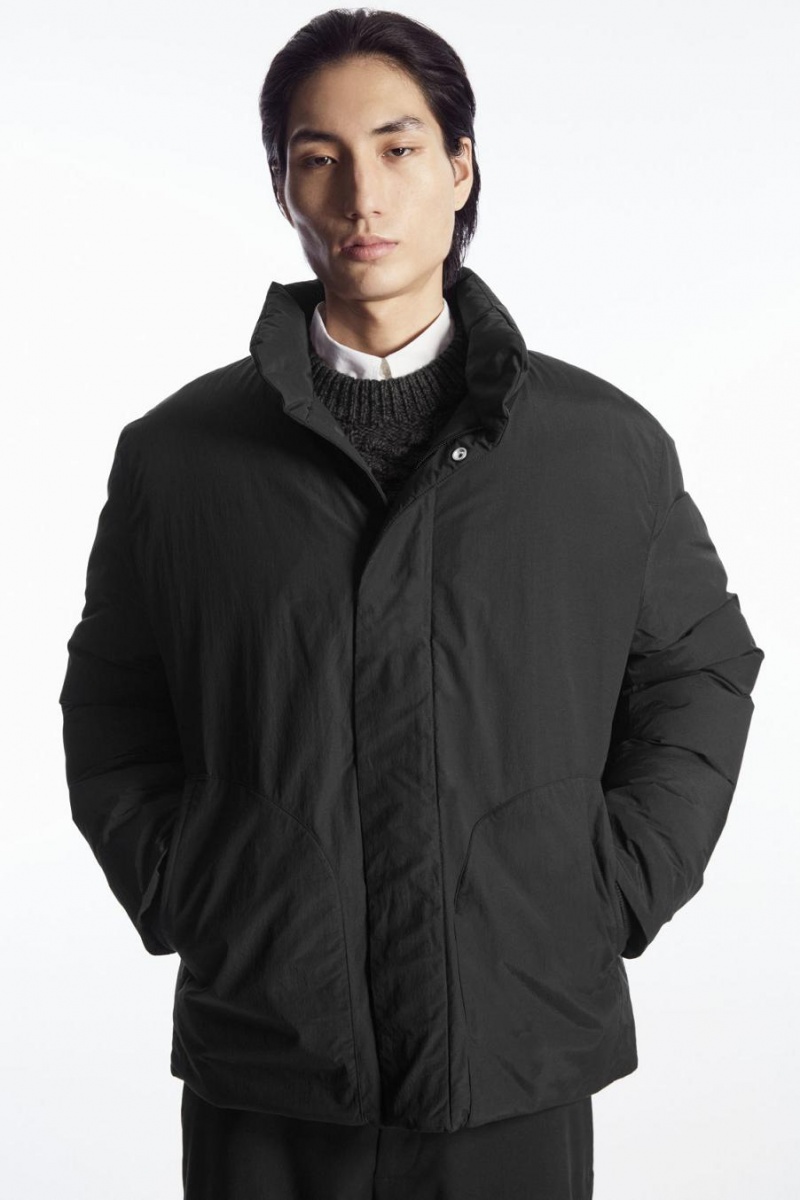 COS Párnázott Magnetic-collar Kabát Férfi Fekete | AVU-976530