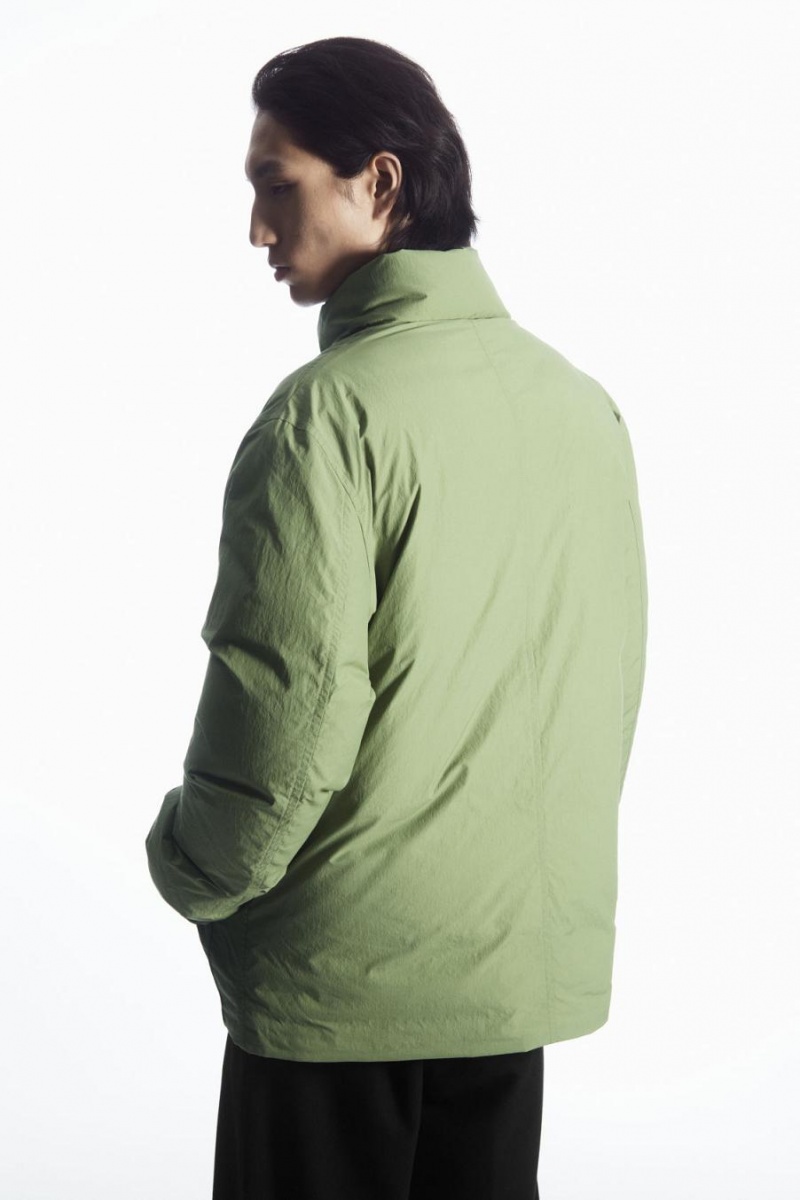 COS Párnázott Magnetic-collar Kabát Férfi Khaki Zöld | HTY-531746