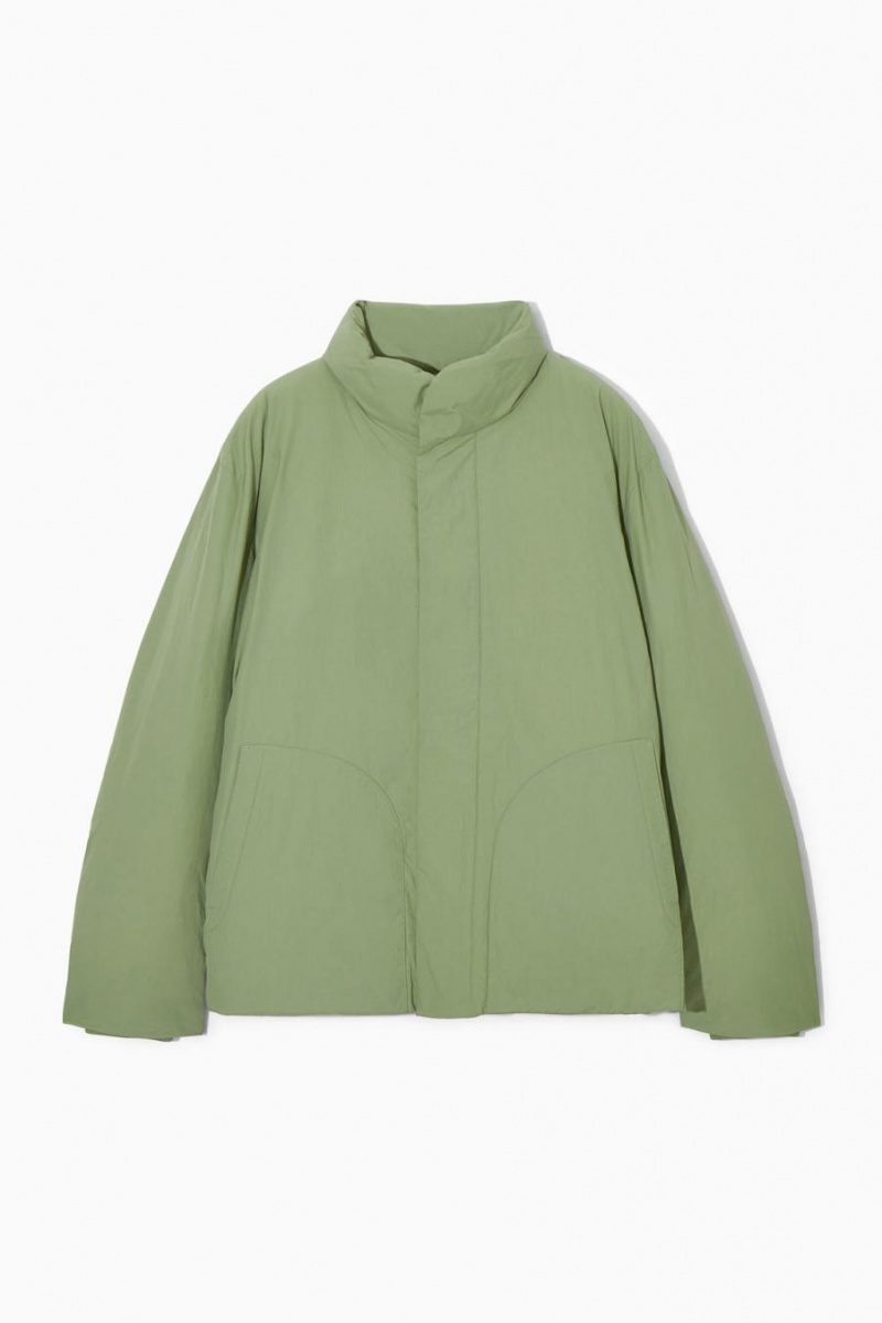 COS Párnázott Magnetic-collar Kabát Férfi Khaki Zöld | HTY-531746