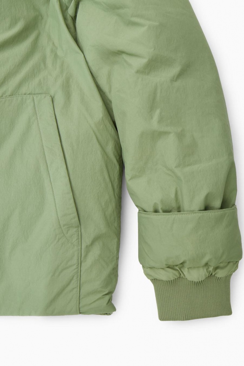 COS Párnázott Magnetic-collar Kabát Férfi Khaki Zöld | HTY-531746