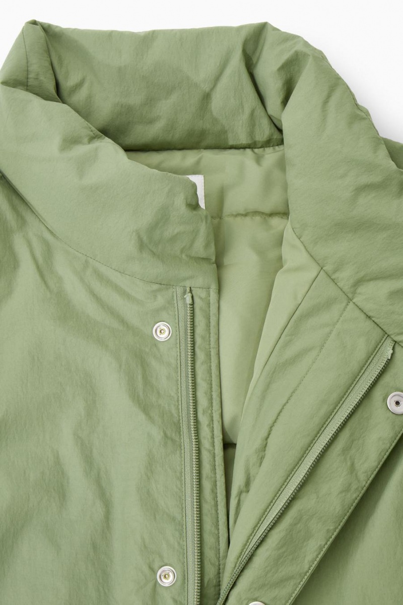 COS Párnázott Magnetic-collar Kabát Férfi Khaki Zöld | HTY-531746