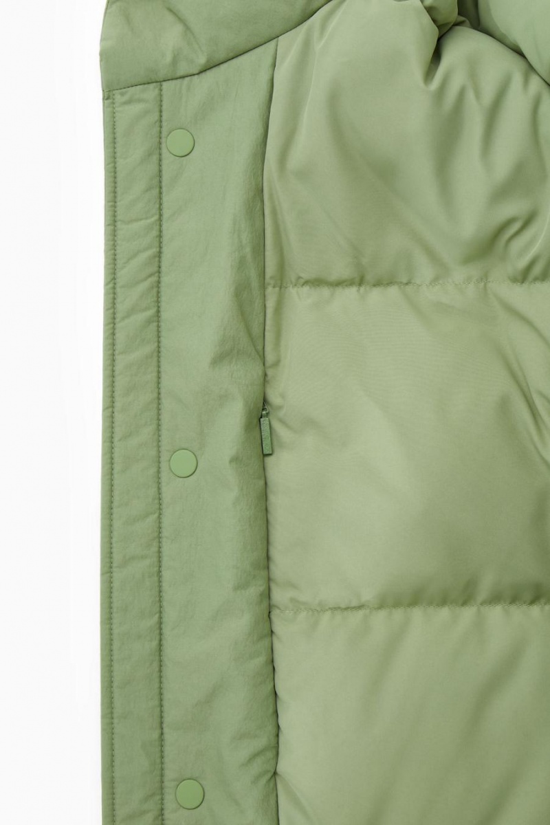 COS Párnázott Magnetic-collar Kabát Férfi Khaki Zöld | HTY-531746