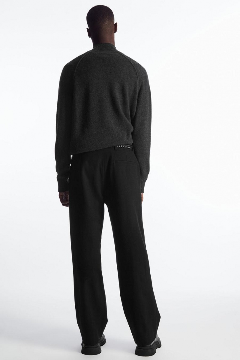 COS Pure Cashmere Funnel-neck Jumpers Férfi Sötétszürke | KVA-235871