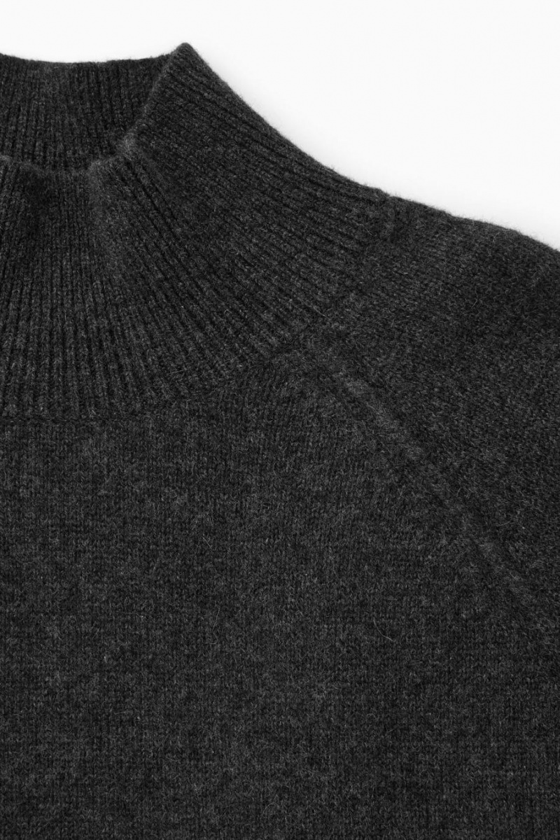COS Pure Cashmere Funnel-neck Jumpers Férfi Sötétszürke | KVA-235871