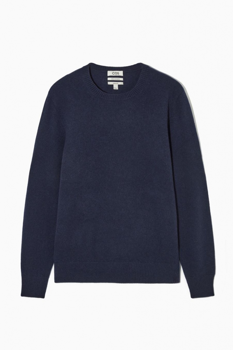 COS Pure Cashmere Jumpers Férfi Sötétkék | MVE-758039
