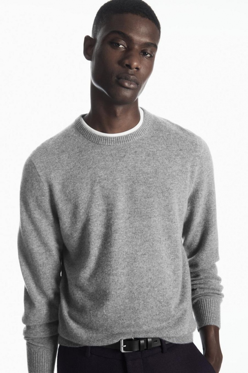 COS Pure Cashmere Jumpers Férfi Szürke | TRZ-968204