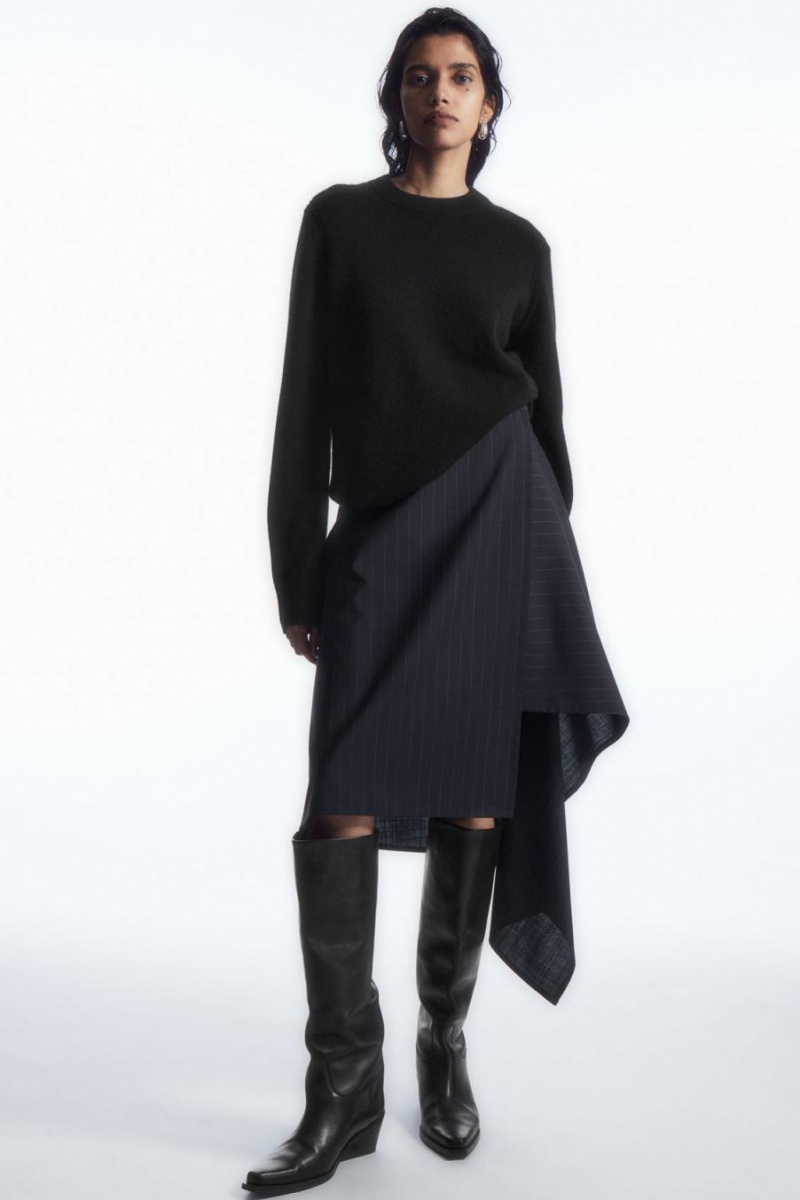 COS Pure Cashmere Jumpers Női Fekete | JLV-941635
