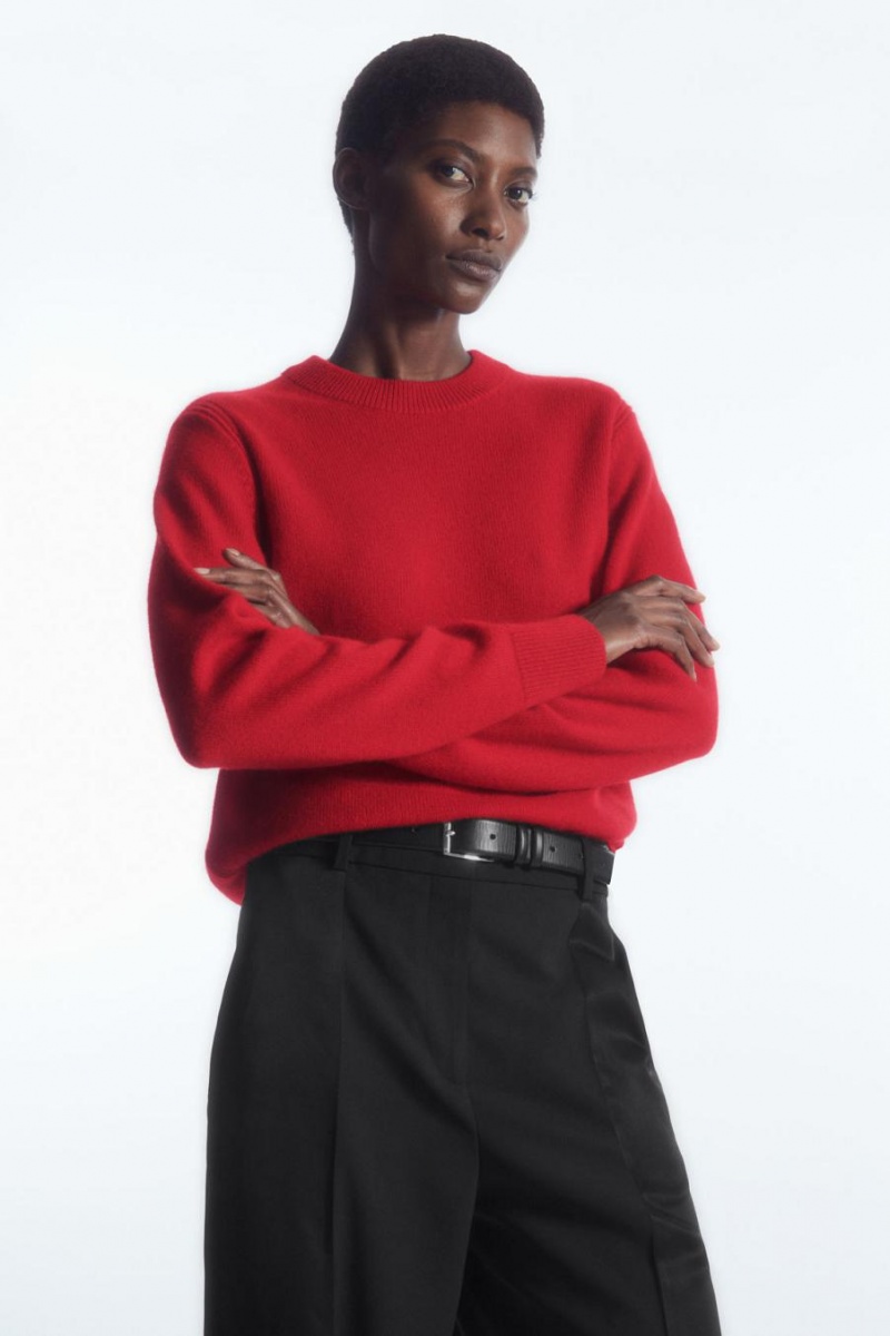 COS Pure Cashmere Jumpers Női Piros | DJE-610784