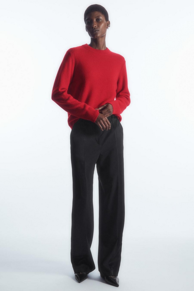 COS Pure Cashmere Jumpers Női Piros | DJE-610784