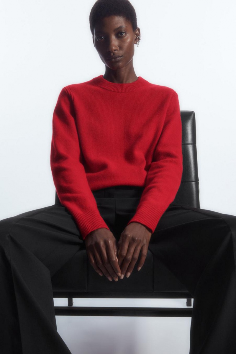 COS Pure Cashmere Jumpers Női Piros | DJE-610784