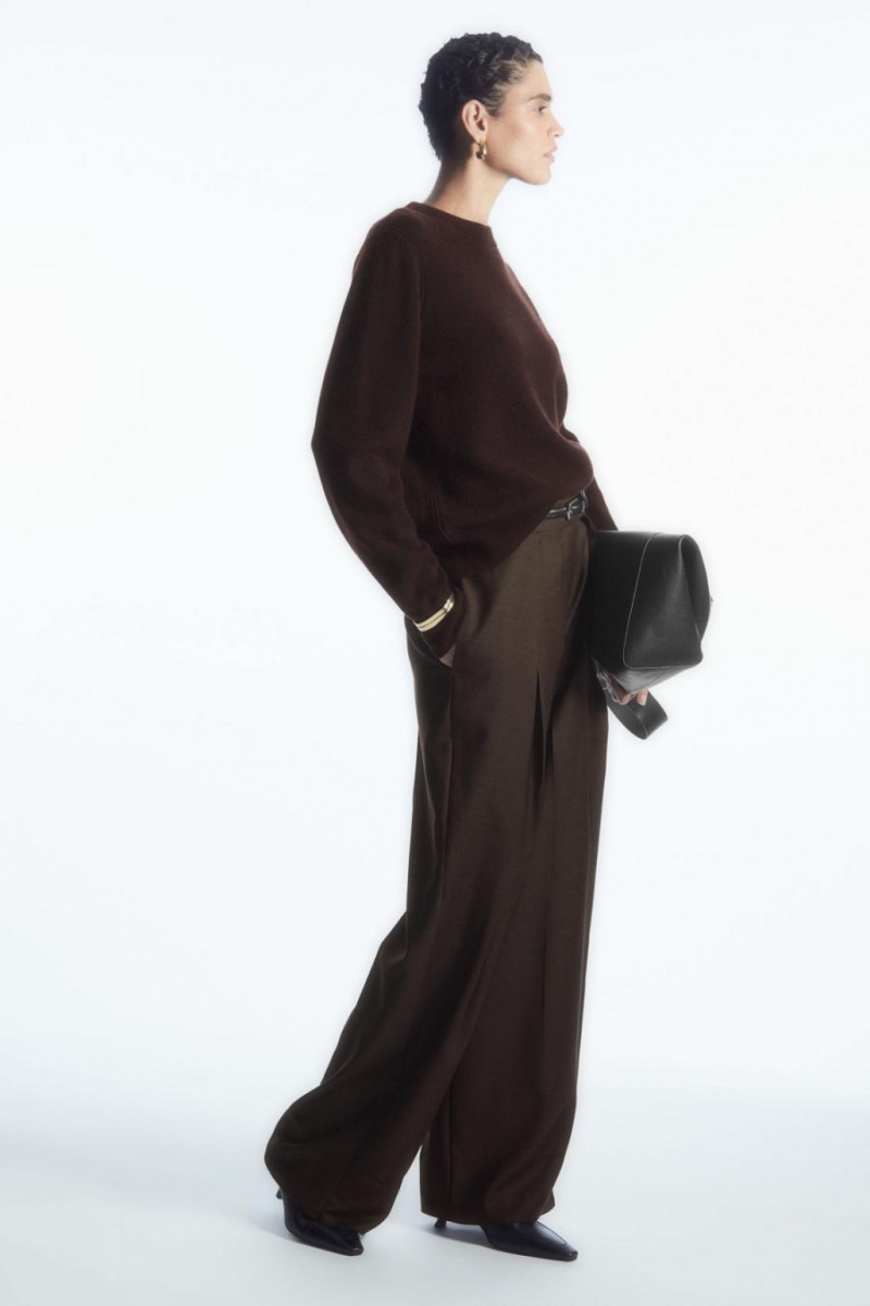COS Pure Cashmere Jumpers Női Sötétbarna | SNH-562473