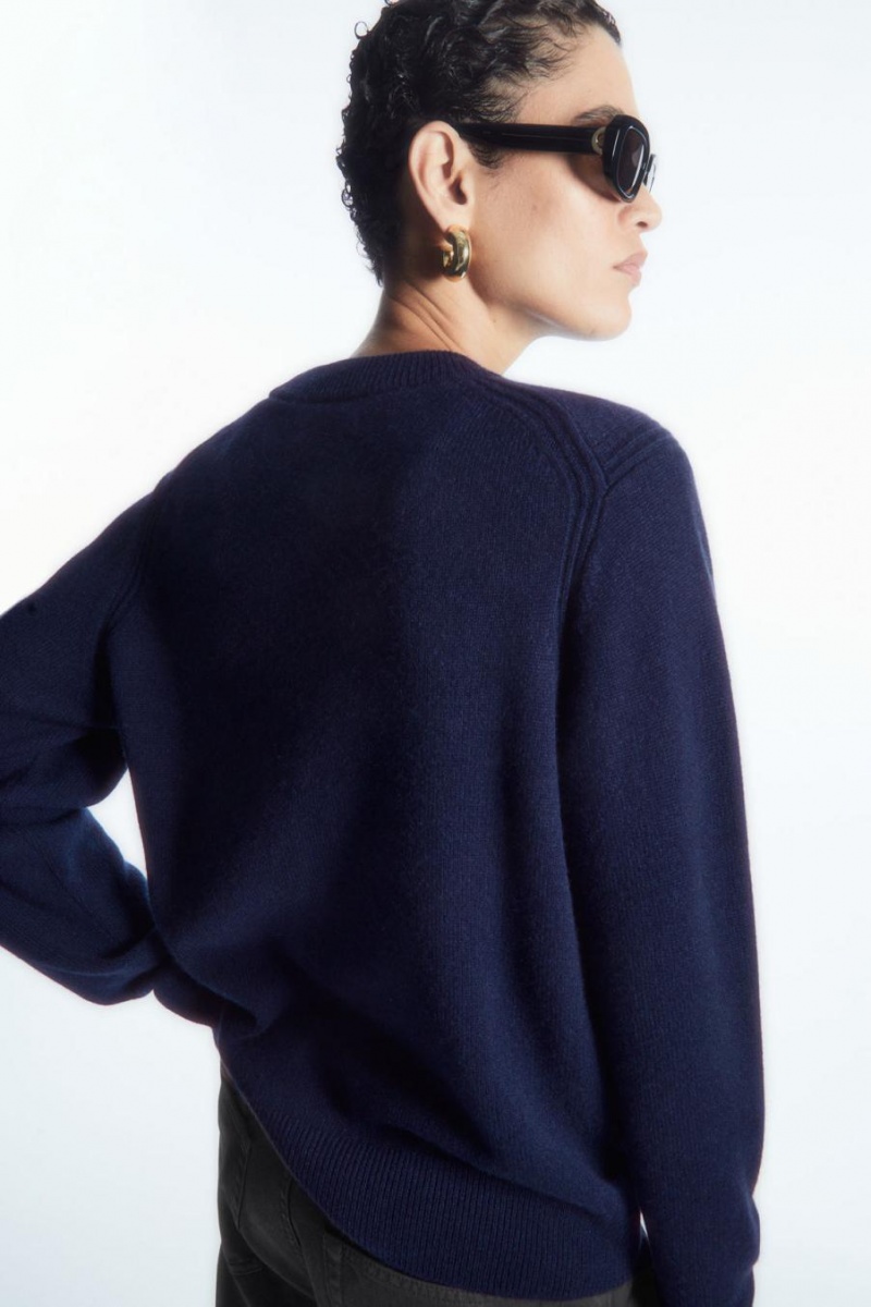 COS Pure Cashmere Jumpers Női Sötétkék | ZMF-351906
