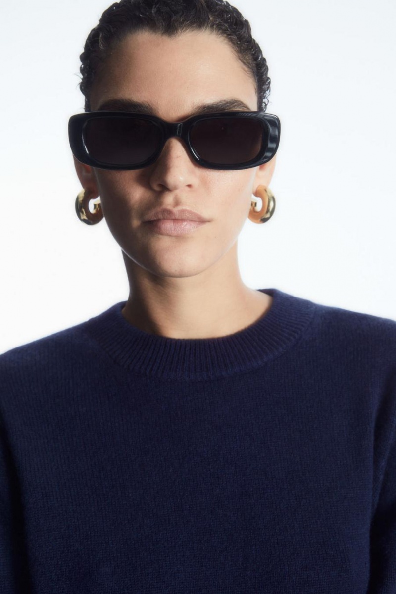 COS Pure Cashmere Jumpers Női Sötétkék | ZMF-351906