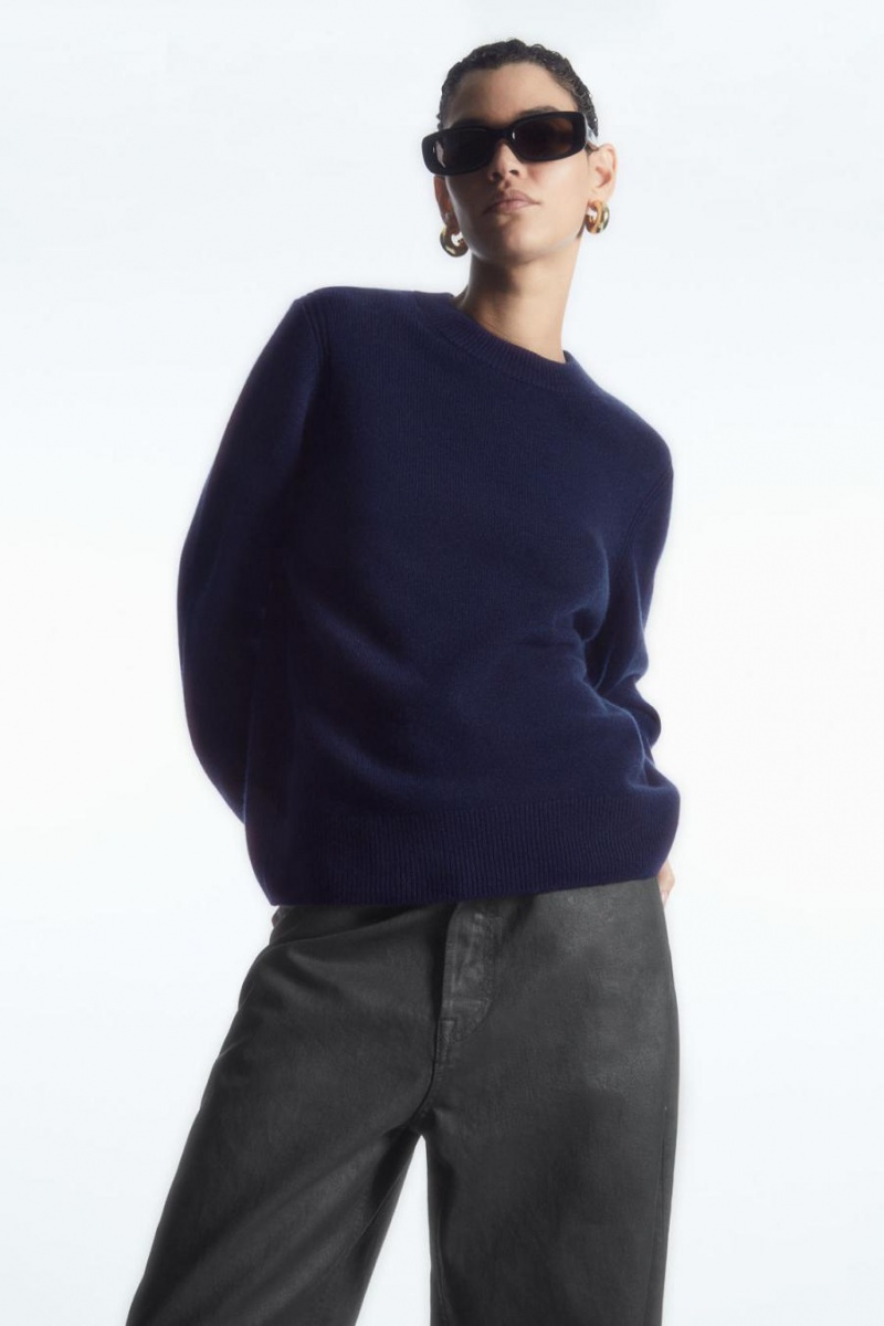 COS Pure Cashmere Jumpers Női Sötétkék | ZMF-351906