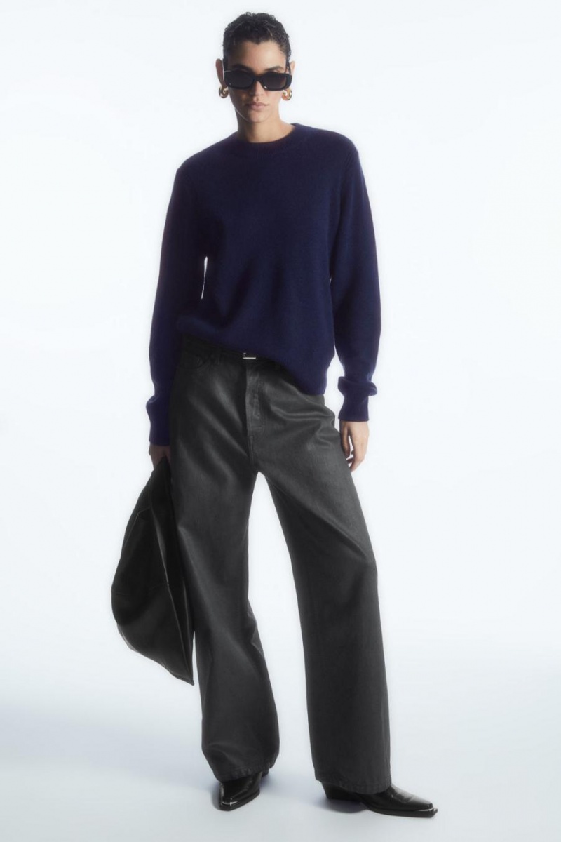 COS Pure Cashmere Jumpers Női Sötétkék | ZMF-351906
