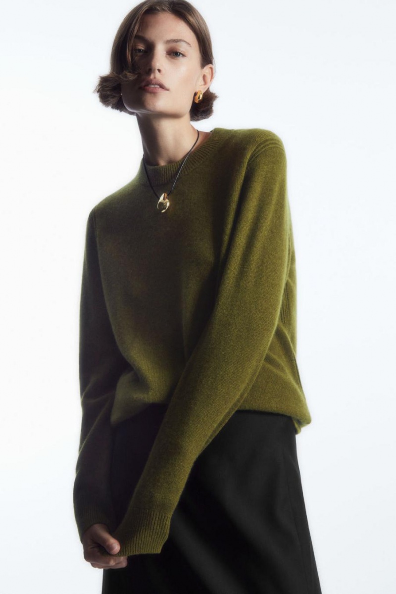 COS Pure Cashmere Jumpers Női Zöld | SDJ-150867